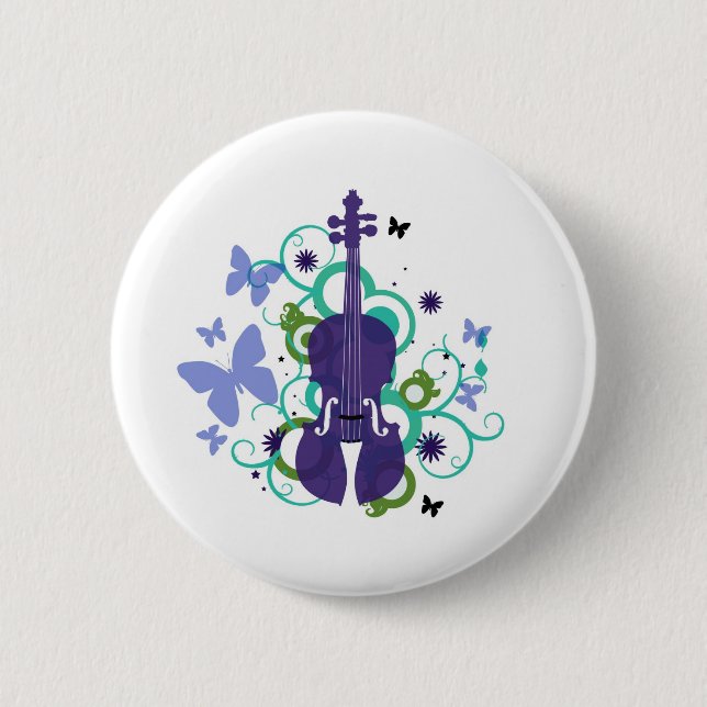 Sky Violin Design Button (Front)