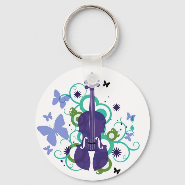 Sky Violin Design Keychain (Front)