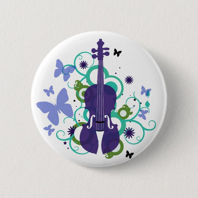 Sky Violins Pinback Button (Front)