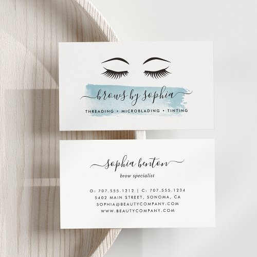 Sky Watercolor Brow Services Business Card