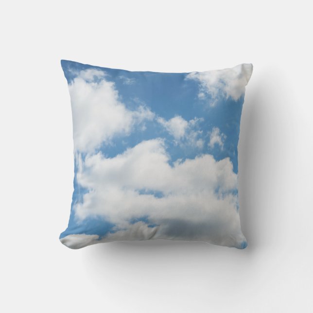sky, weather, nature, white, blue, cloud, sunlight throw pillow (Front)