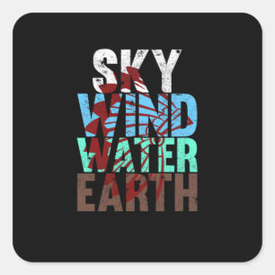 Sky Wind Water Earth Native American Day Support Square Sticker