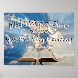 Sky with clouds and sunbeams Bible message Poster