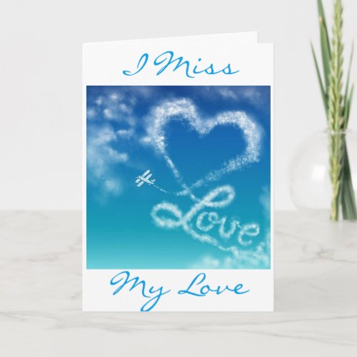 SKY WRITING FOR MY LOVE AT CHRISTMAS MISS YOU HOLIDAY CARD