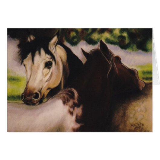 "Skyball and Dandy" equine card (Front Horizontal)