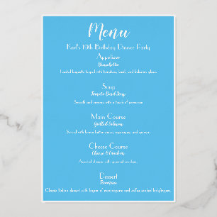SkyBlue Luxe Gold Cocktail Party Menu