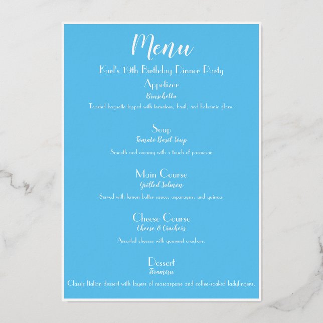 SkyBlue Luxe Gold Cocktail Party Menu (Back)