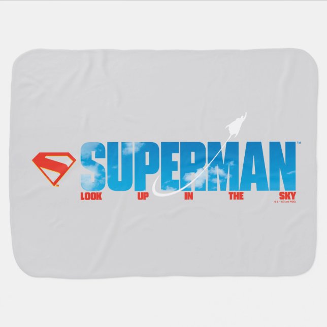 Skybound Superman Silhouette Baby Blanket (Horizontal)