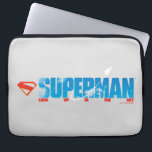 Skybound Superman Silhouette Laptop Sleeve<br><div class="desc">Let your imagination soar with this uplifting Superman design that captures the magic of flight! The bold blue “SUPERMAN” typography is filled with fluffy white clouds, creating the illusion of the open sky itself. A dynamic silhouette of Superman streaks upward from the letters, trailing a graceful arc of light that...</div>