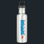 Skybound Superman Silhouette Stainless Steel Water Bottle<br><div class="desc">Let your imagination soar with this uplifting Superman design that captures the magic of flight! The bold blue “SUPERMAN” typography is filled with fluffy white clouds, creating the illusion of the open sky itself. A dynamic silhouette of Superman streaks upward from the letters, trailing a graceful arc of light that...</div>