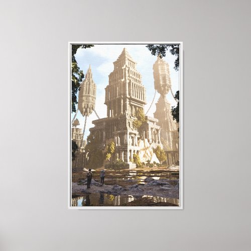 Skybound Temple Fantasy Canvas Print
