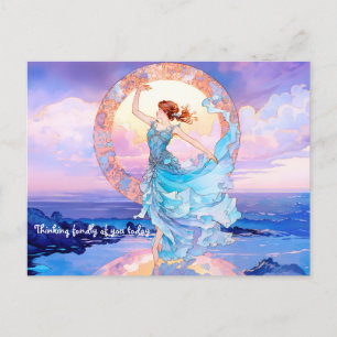 Skydancer on the water painting postcard