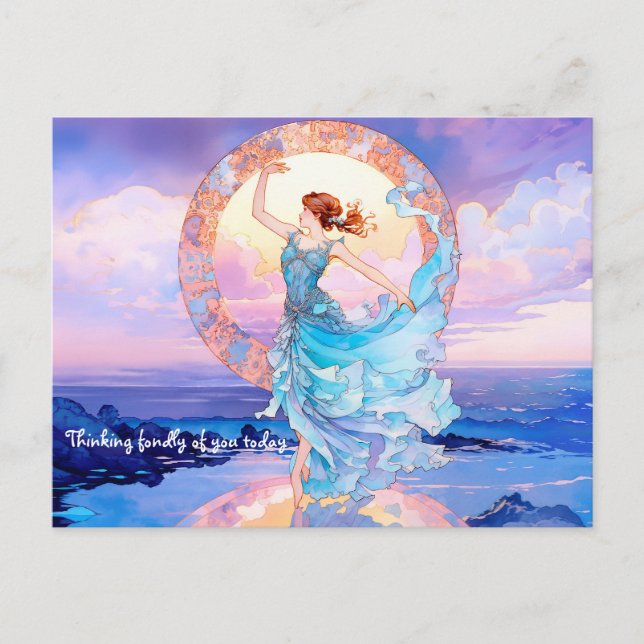 Skydancer on the water painting postcard (Front)