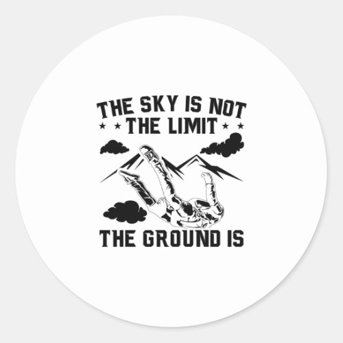 Skydive Hobby  Skydiving Parachute Gift Idea Classic Round Sticker