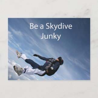 Skydive junky postcard