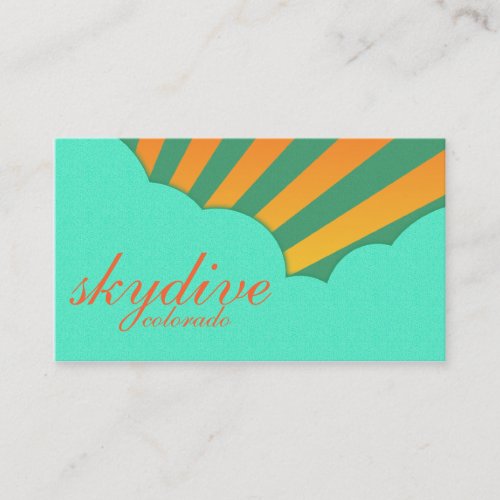 skydive location vintage clouds business card