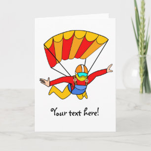 Skydive Red Yello Parachute Card