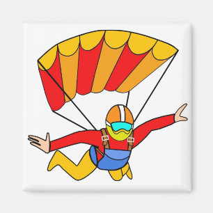 Skydive Red Yello Parachute Magnet