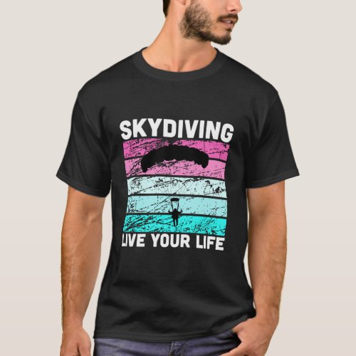 Skydive Tshirt In Retro Colors Tee For Skydiving I
