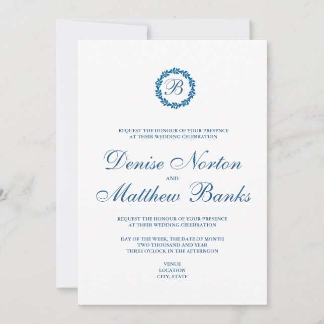 Skydiver Blue Invitation (Front)