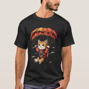 Skydiver Cat on Skydiving T-Shirt