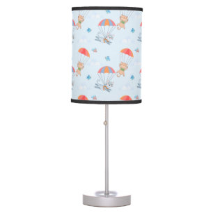 Skydiver Cat Seamless Pattern Table Lamp