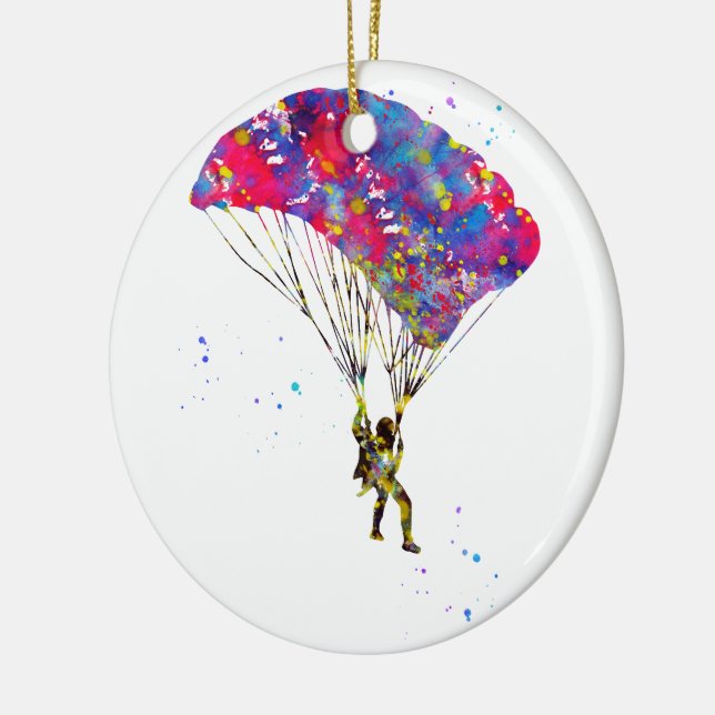 Skydiver Ceramic Ornament (Left)