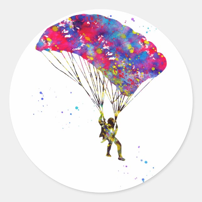 Skydiver Classic Round Sticker (Front)