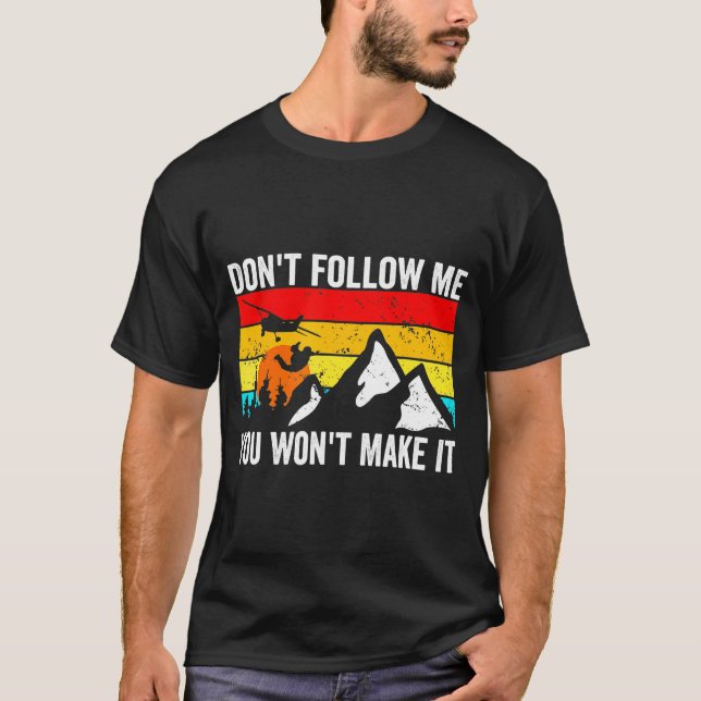 Skydiver Dont Follow Me I Do Stud Things Skydivi  T-Shirt (Front)