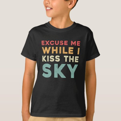 Skydiver Excuse Me While I Kiss The Sky Vintage T_Shirt