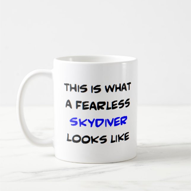skydiver, fearless coffee mug (Left)