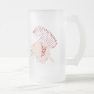 Skydiver Frosted Glass Beer Mug