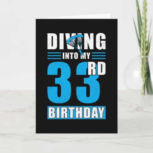 Skydiver Gift 33rd Birthday Card