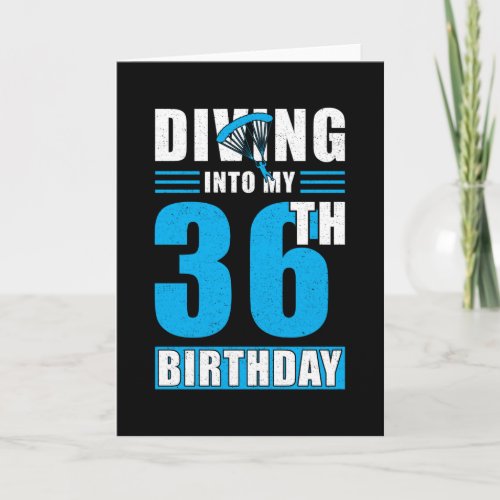 Skydiver Gift 36th Birthday Card