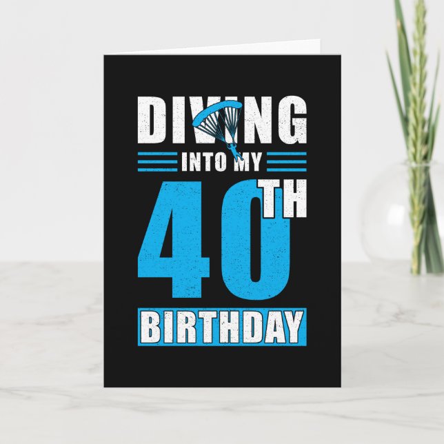 Skydiver Gift 40th Birthday Card (Front)
