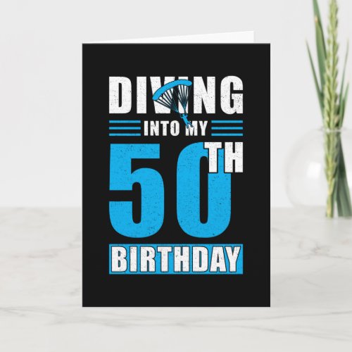 Skydiver Gift 50th Birthday Card