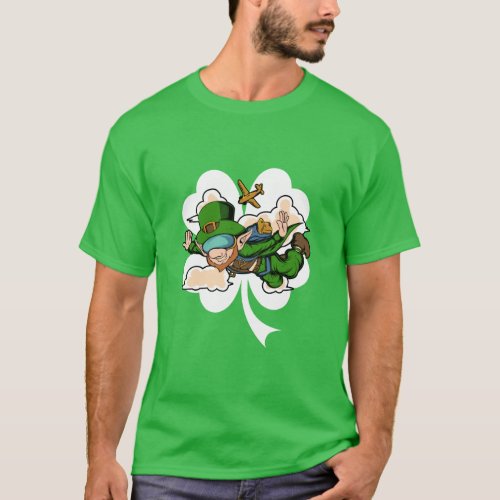 Skydiver Leprechaun St Patricks Day Skydiving  T_Shirt
