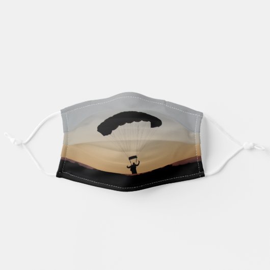 Skydiver Parachute at Sunset Adult Cloth Face Mask (Front, Unfolded)