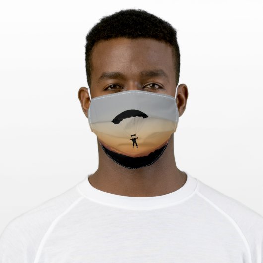 Skydiver Parachute at Sunset Adult Cloth Face Mask (Worn)