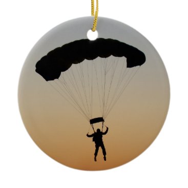 Skydiver Parachute at Sunset Ceramic Ornament Skydiver Parachute at Sunset Ceramic Ornament