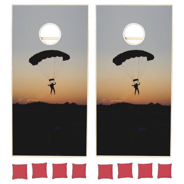 Skydiver Parachute at Sunset Cornhole Set (Set)