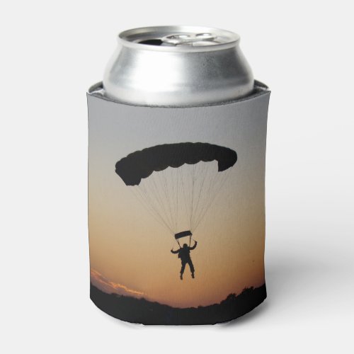 Skydiver Parachute at Sunset Sky Diver Can Cooler