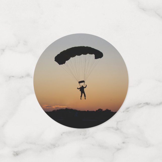 Skydiver Parachute at Sunset Sky Diver Confetti (Small Front)