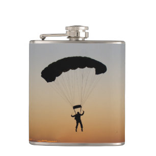 Skydiver Parachute at Sunset Sky Diver Flask