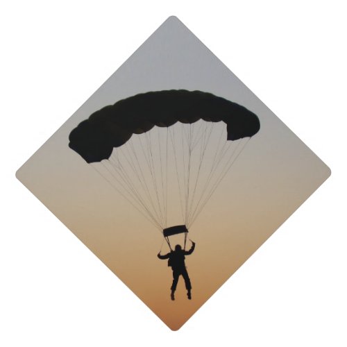 Skydiver Parachute at Sunset Sky Diver Graduation Cap Topper