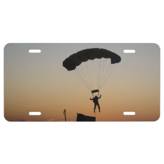 Skydiver Parachute at Sunset Sky Diver License Plate
