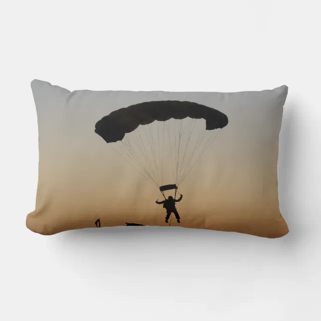 Skydiver Parachute at Sunset Sky Diver Lumbar Pillow Zazzle