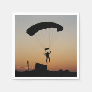 Skydiver Parachute at Sunset Sky Diver Napkins