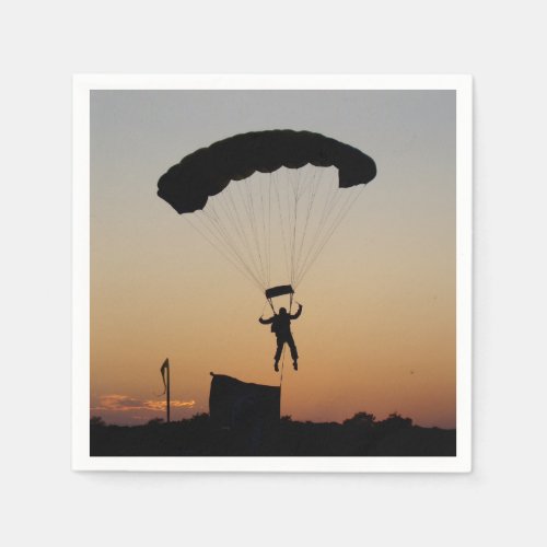 Skydiver Parachute at Sunset Sky Diver Napkins