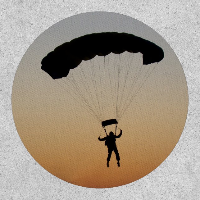 Skydiver Parachute at Sunset Sky Diver Patch (Front)